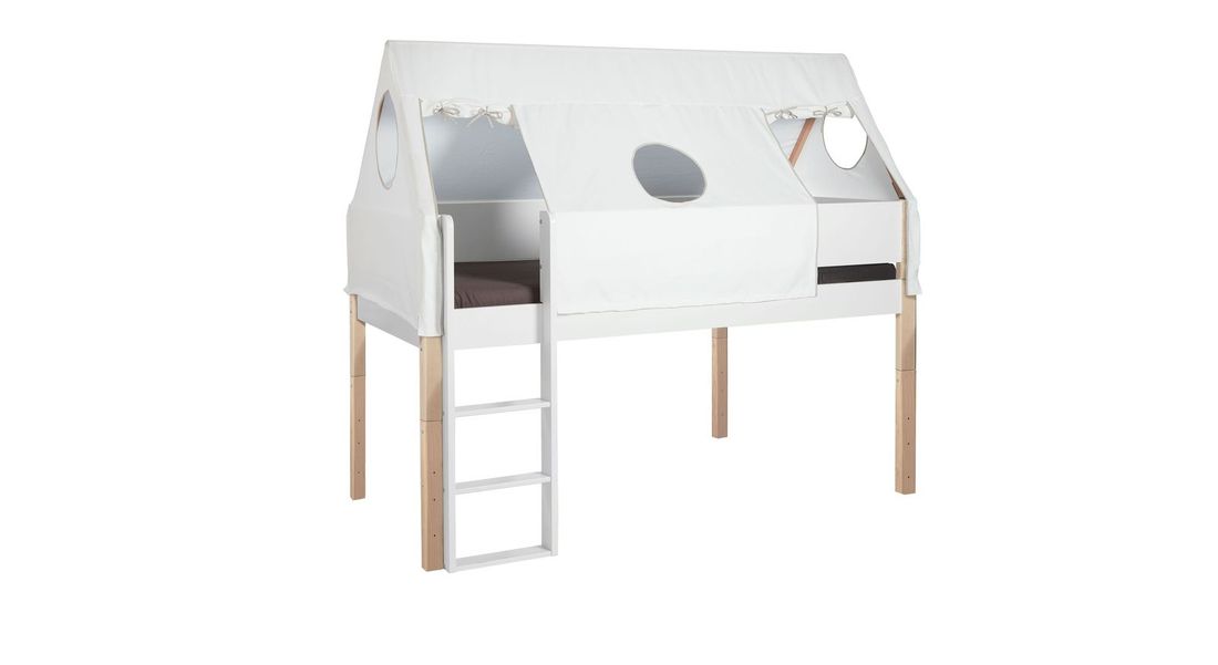 Mini-Hochbett Kids Town Tipi Buche teilmassiv mit Lattenrost