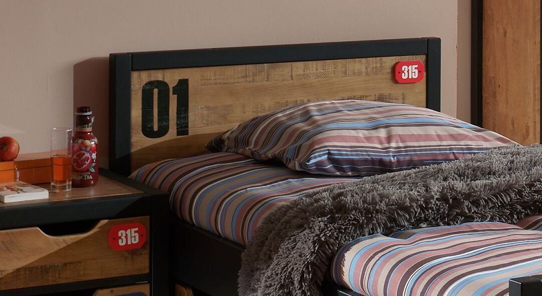 Ausziehbett Beli Kiefer teilmassiv mit Bettschublade