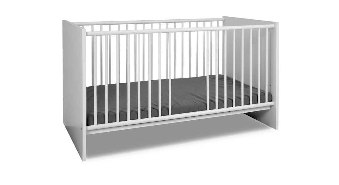 Babybett Folda teilmassiv mit Lattenrost und Schlupfsprossen