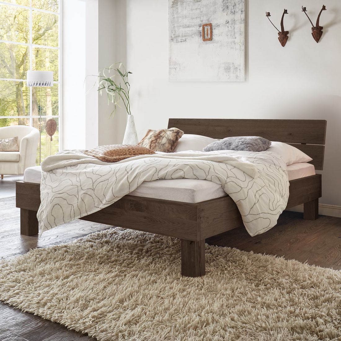 Bett Soria Wildeiche Massivholz