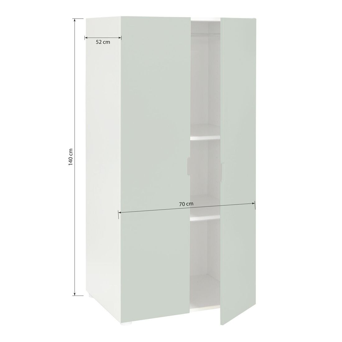 Drehtüren-Kleiderschrank Kids Town Color Buche teilmassiv