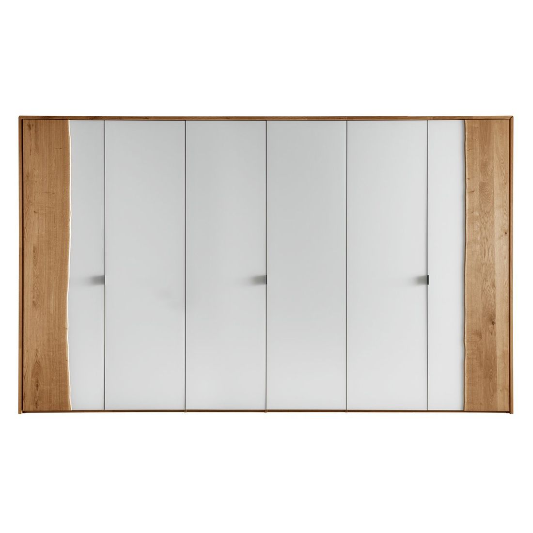 Drehtüren-Kleiderschrank Imst Wildeiche Massivholz mit Glasfront H 218cm