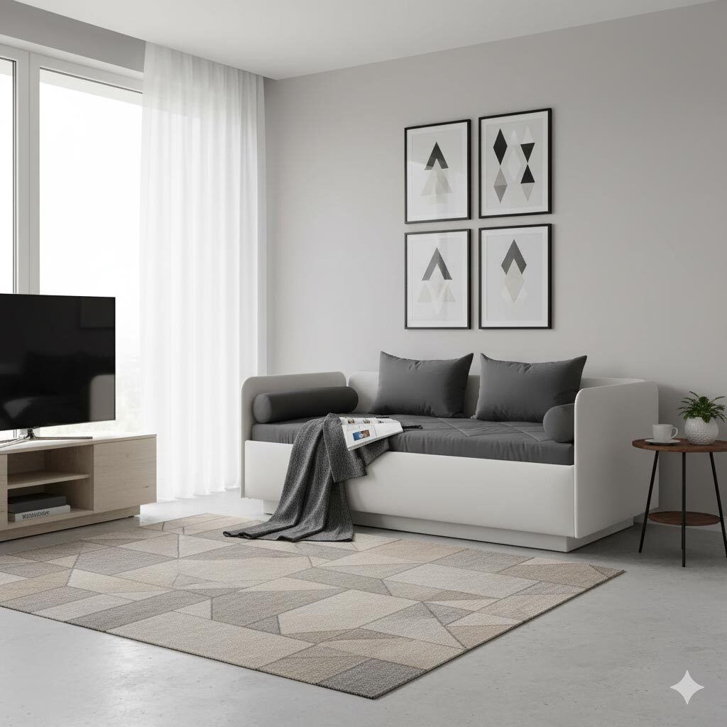 Schlafsofa Eriko Komfort Kunstleder mit Bettkasten