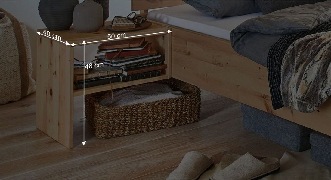 Nachttisch Tosa Zirbe Massivholz H 48cm