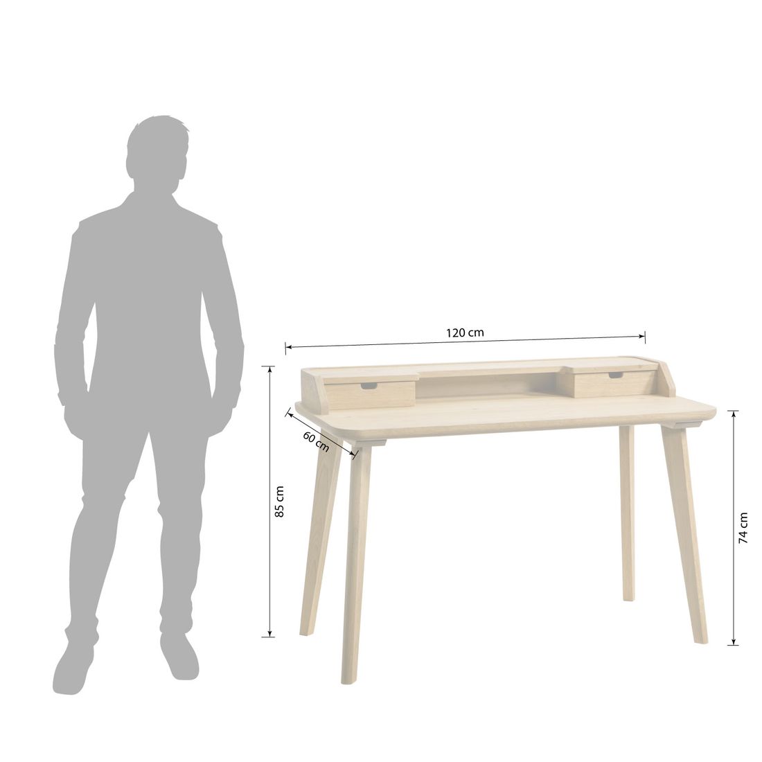 Sekretär Teko Eiche Massivholz