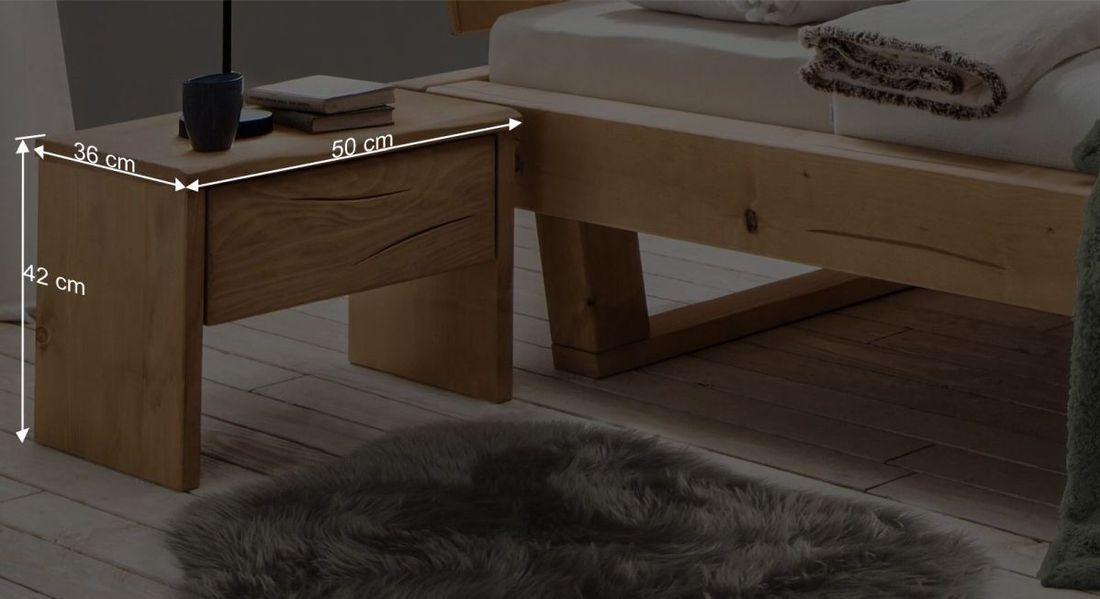 HOMELIV. Nachttisch Cuamba Fichte Massivholz H 42cm