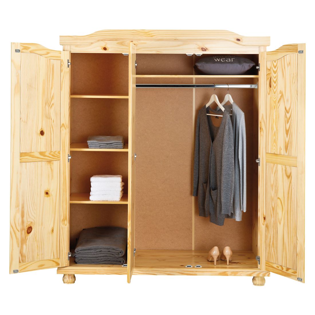 Drehtüren-Kleiderschrank Innsbruck Kiefer Massivholz