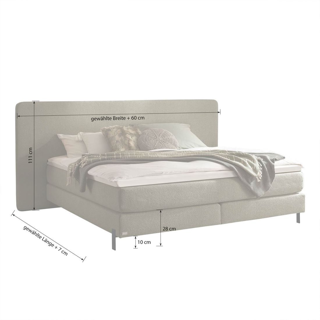 Boxspringbett Siven Strukturstoff