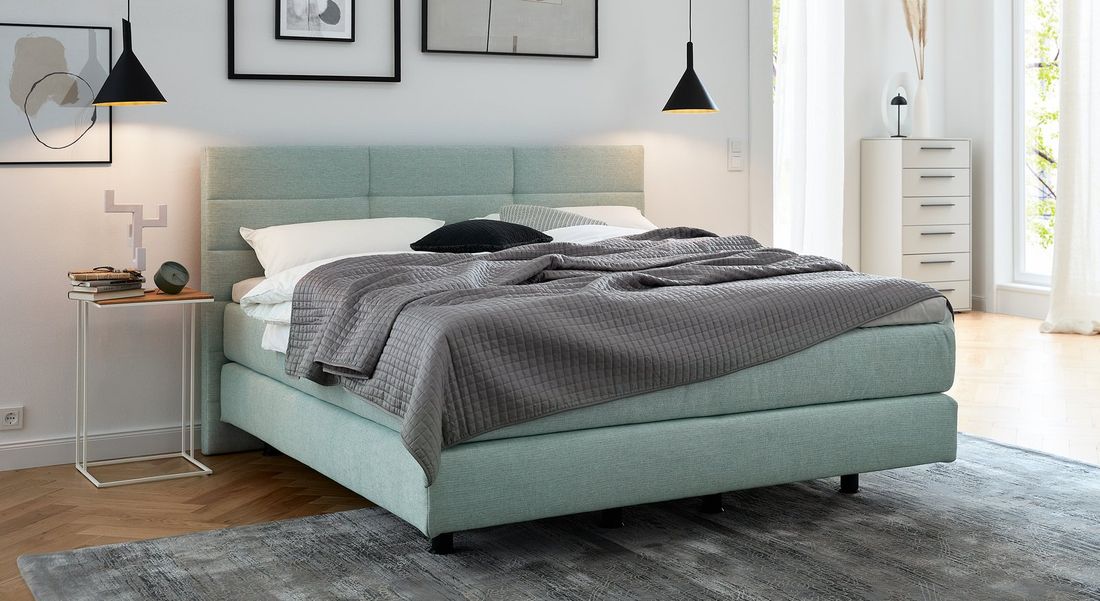 MUSTERRING Boxspringbett Elias Kopfteil mit Ziegelsteppung