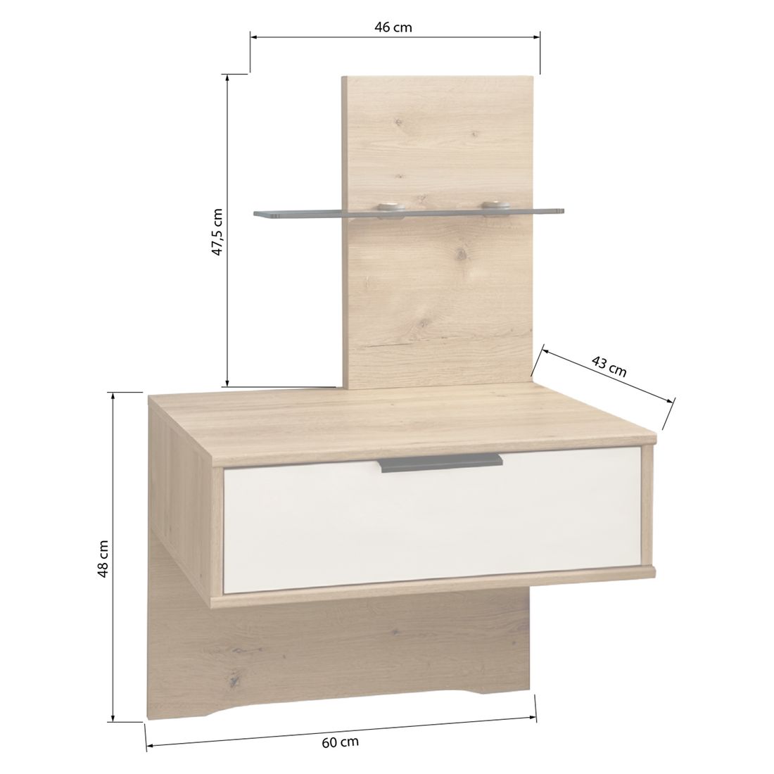Interliving Schwebenachttisch 1034 Eiche Dekor