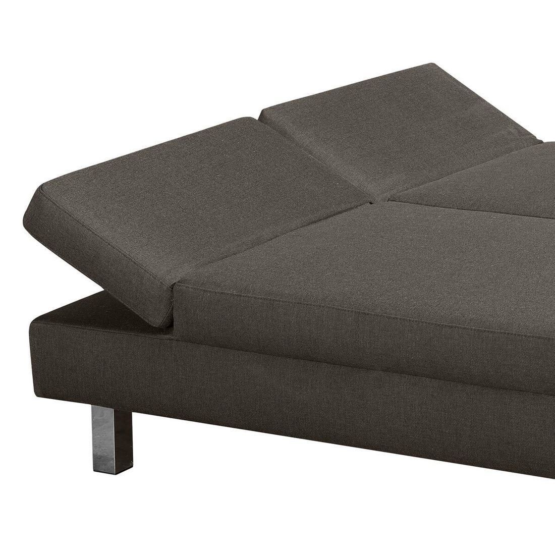 Schlafsofa Cave-Run Webstoff mit Lattenrost und Bettkasten Kopfteilverstellung links