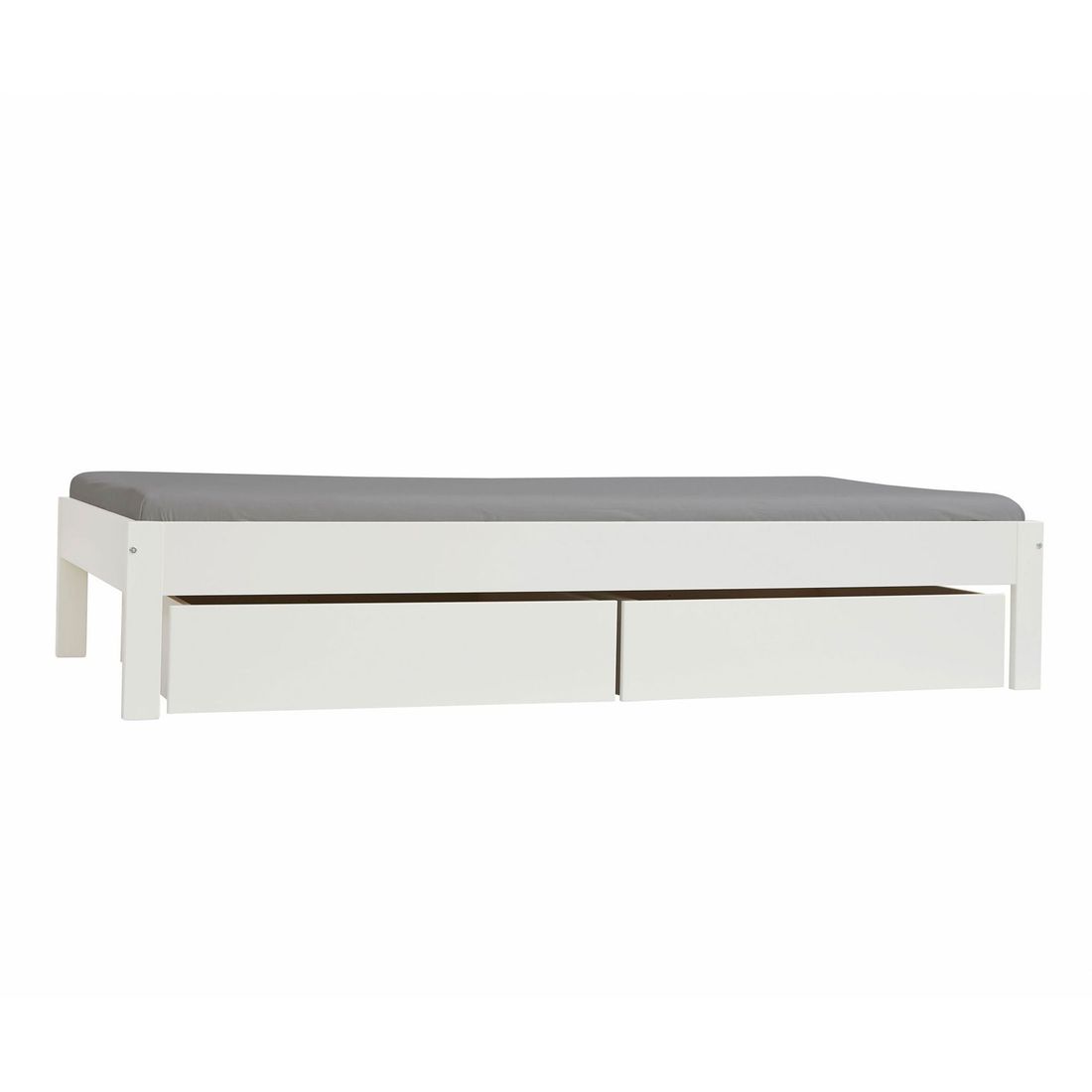 Bett Tacora Buche teilmassiv ohne Kopfteil mit Schubkasten und Lattenrost 90x200cm