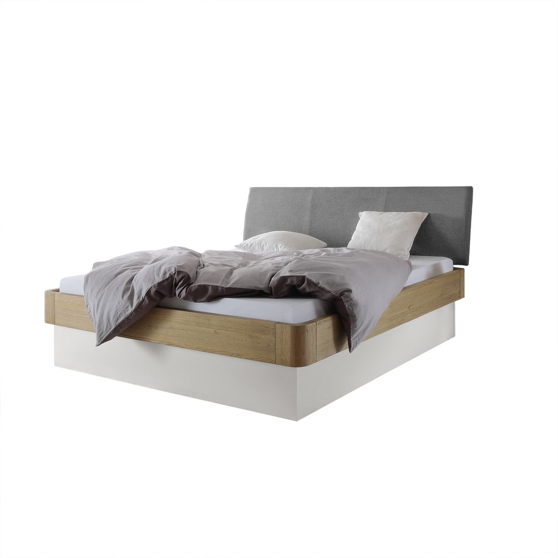 Bett Majuro Komfort Eiche Massivholz mit Bettkasten
