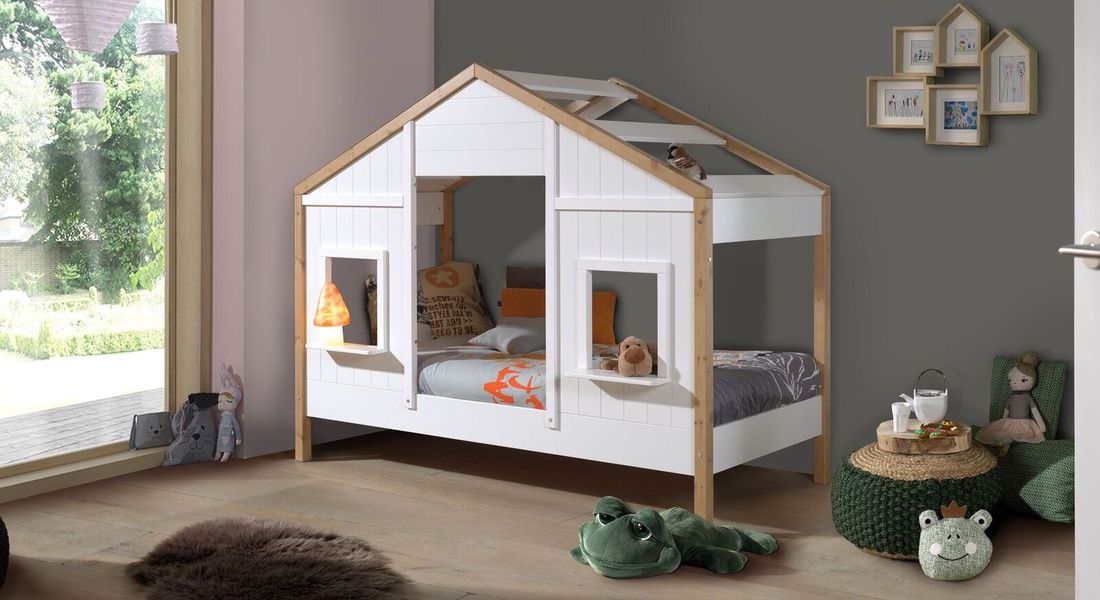 Hausbett Townhouse Kiefer Massivholz mit Lattenrost