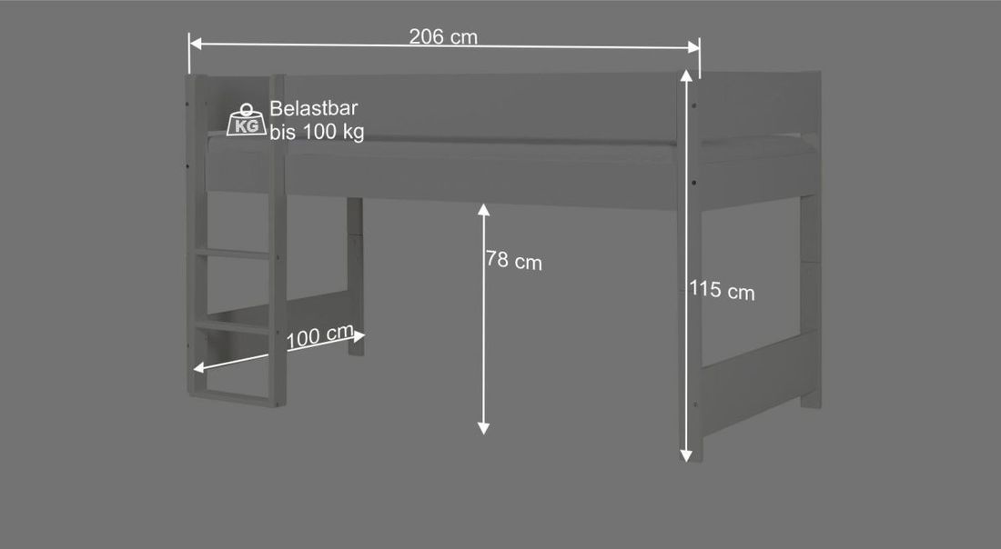 Halbhohes Bett Tacora