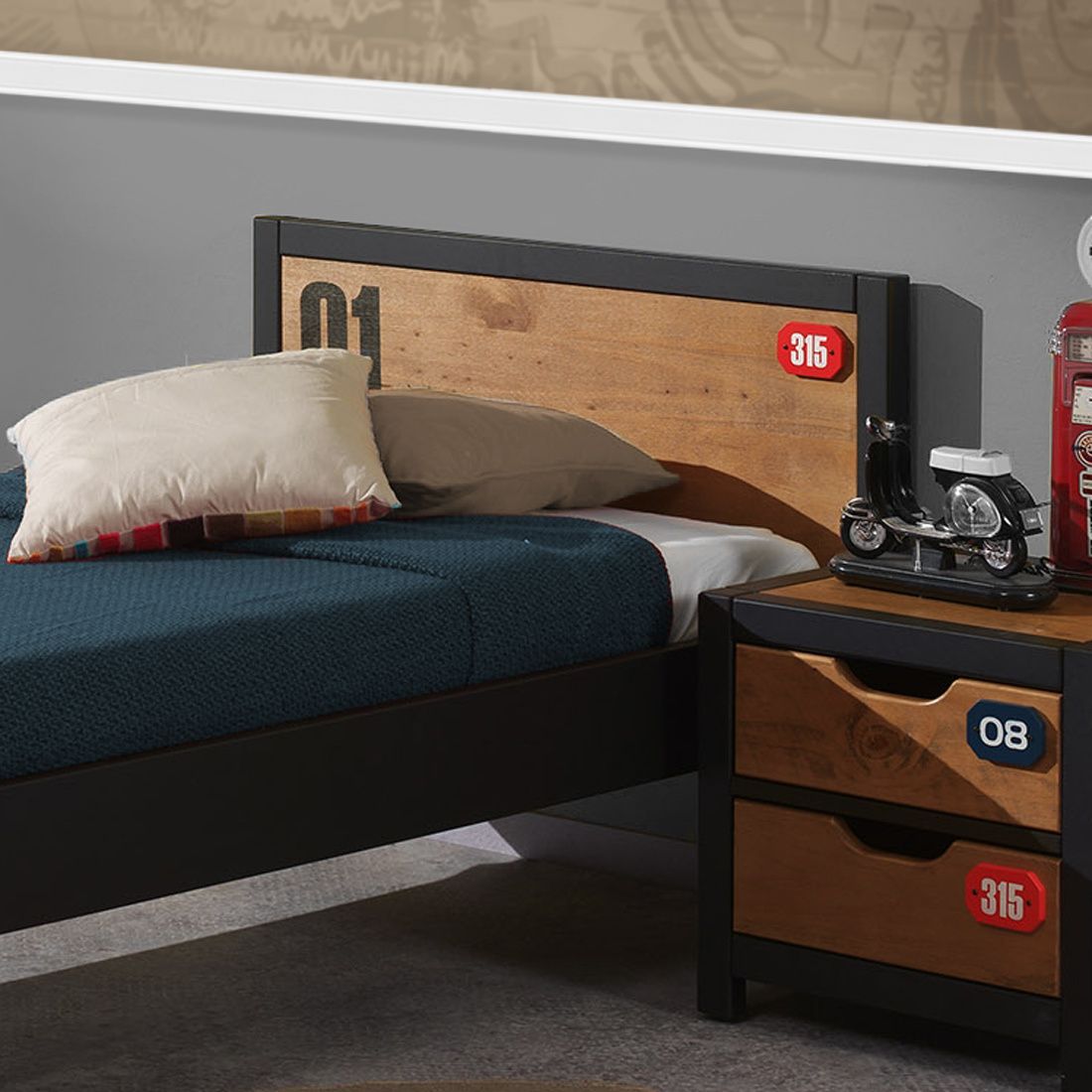 Bett Beli Kiefer teilmassiv