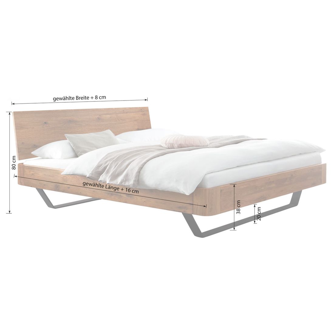 Bett Tepli Wildeiche Massivholz
