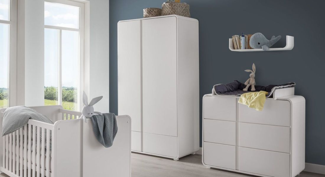 Drehtüren-Kleiderschrank Kids Arctic mit Schubladen