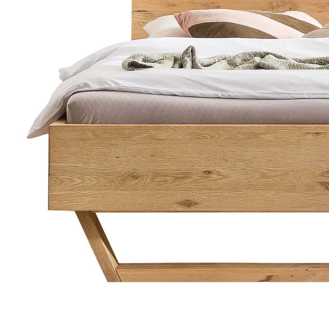 Bett Aurin Komfort Wildeiche Massivholz