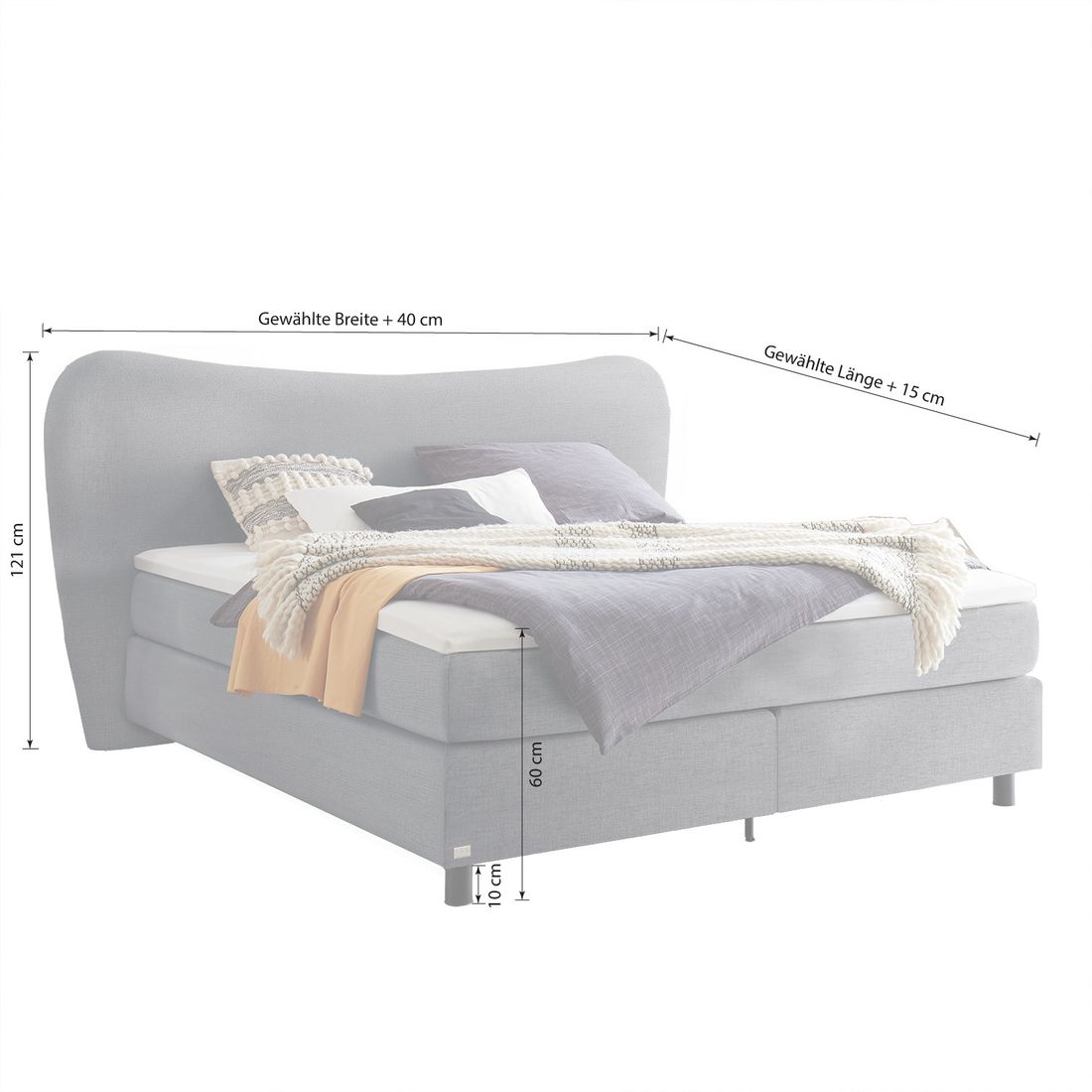 Boxspringbett Narel Webstoff