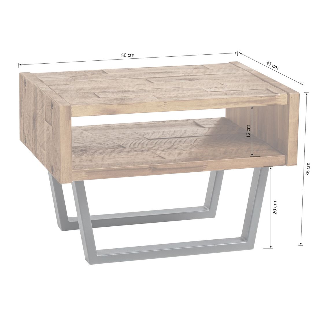 Nachttisch Slonus Akazie Massivholz H 36 cm