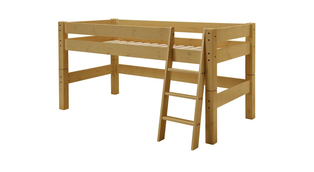 Mini-Hochbett Kids Dreams Kiefer Massivholz mit Lattenrost