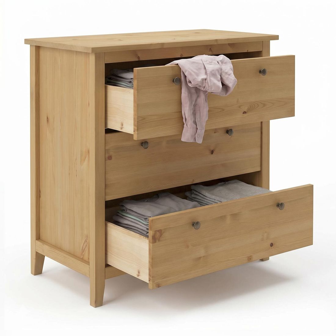 HOMELIV. Kommode Jerico Kiefer Massivholz mit Schubladen H 91cm