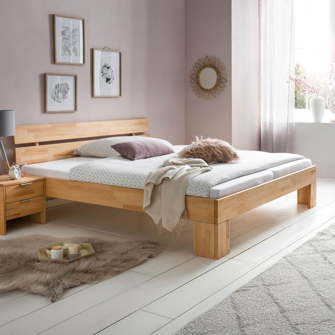 Bett Tonia Komfort Kernbuche Massivholz