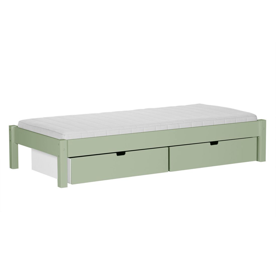 Bett Kids Town Color Buche teilmassiv ohne Kopfteil mit Schubkasten und Lattenrost