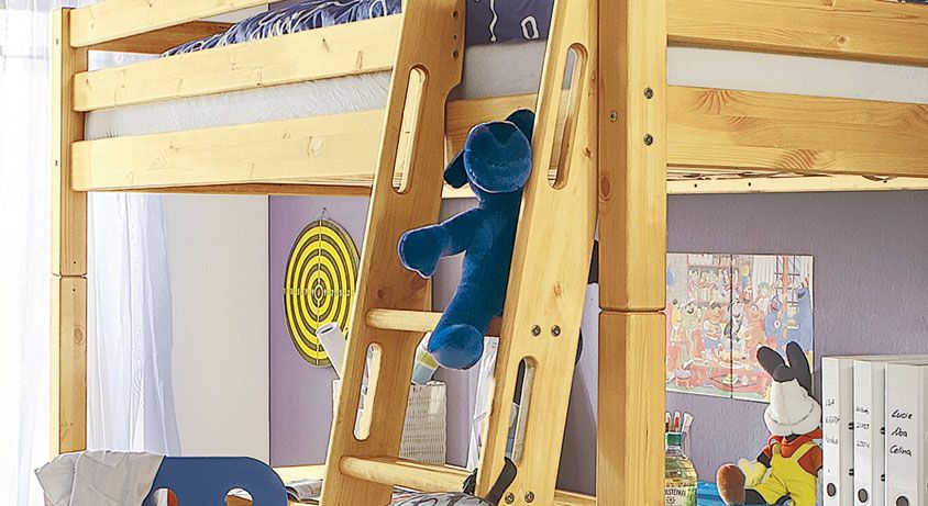 Maxi-Hochbett Kids Paradise Kiefer Massivholz mit Lattenrost