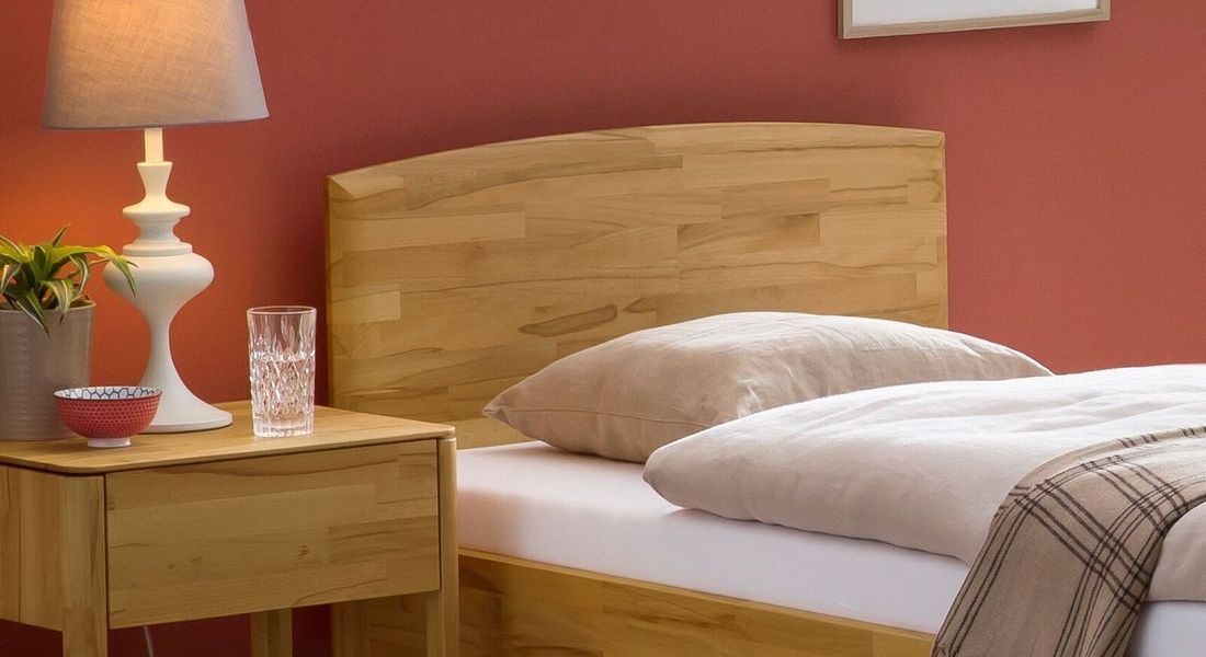 Einzelbett Brunon Komfort Kernbuche Massivholz