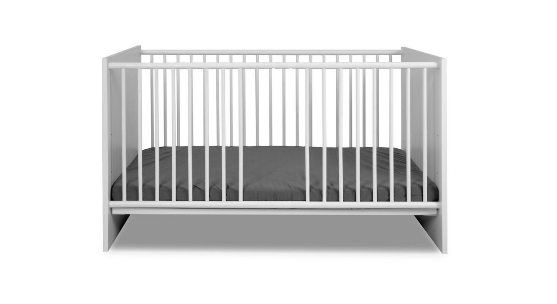 Babybett Folda teilmassiv mit Lattenrost und Schlupfsprossen