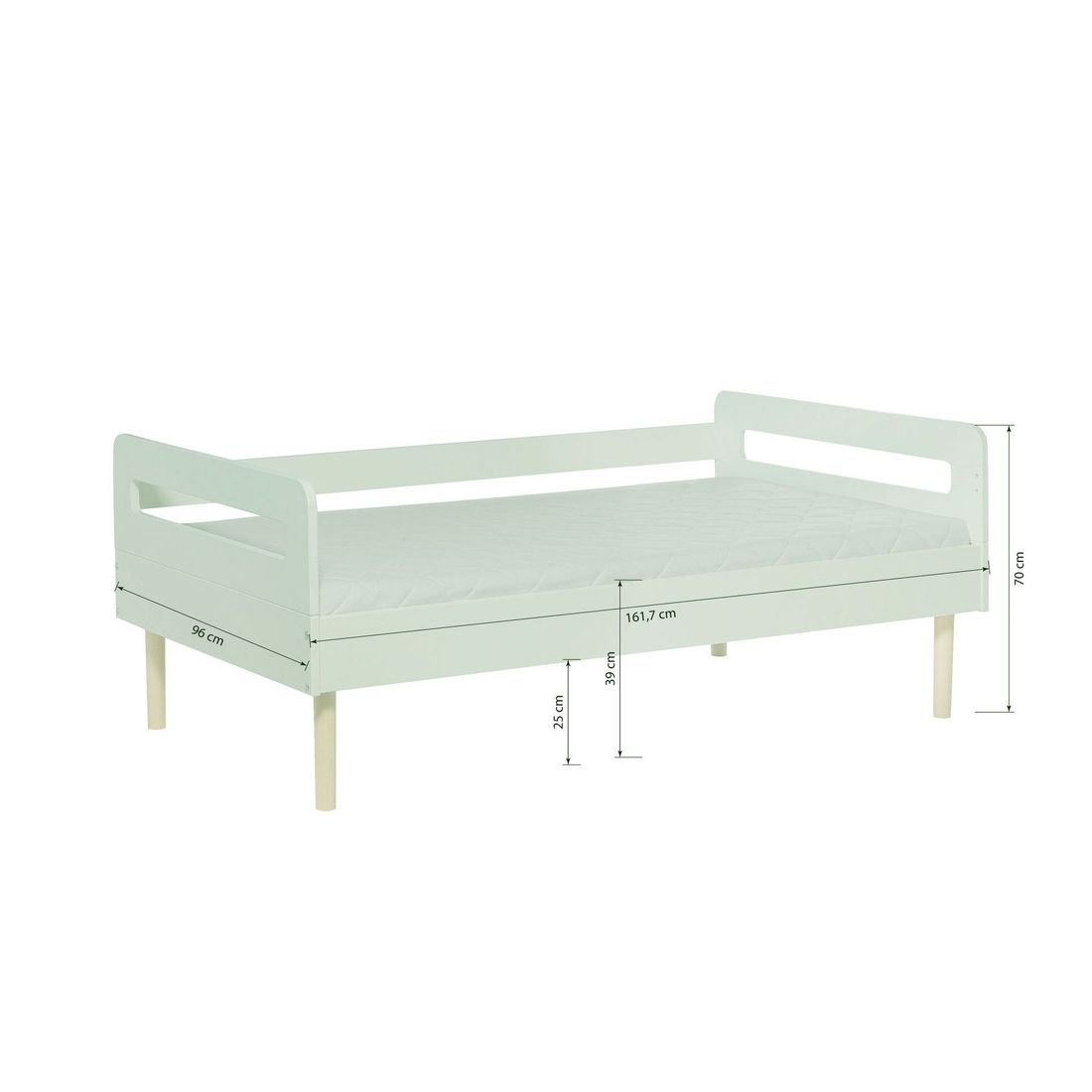 Kojenbett Kids Town Retro Buche teilmassiv mit Lattenrost
