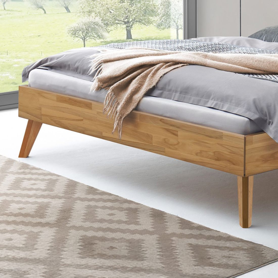 Bett Laxton Kernbuche Massivholz