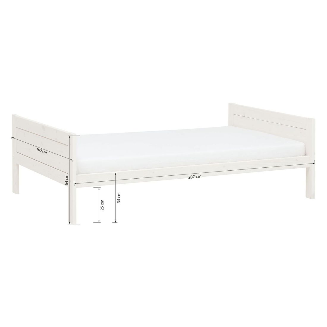 LIFETIME Jugendbett Original Kiefer Massivholz mit Lattenrost