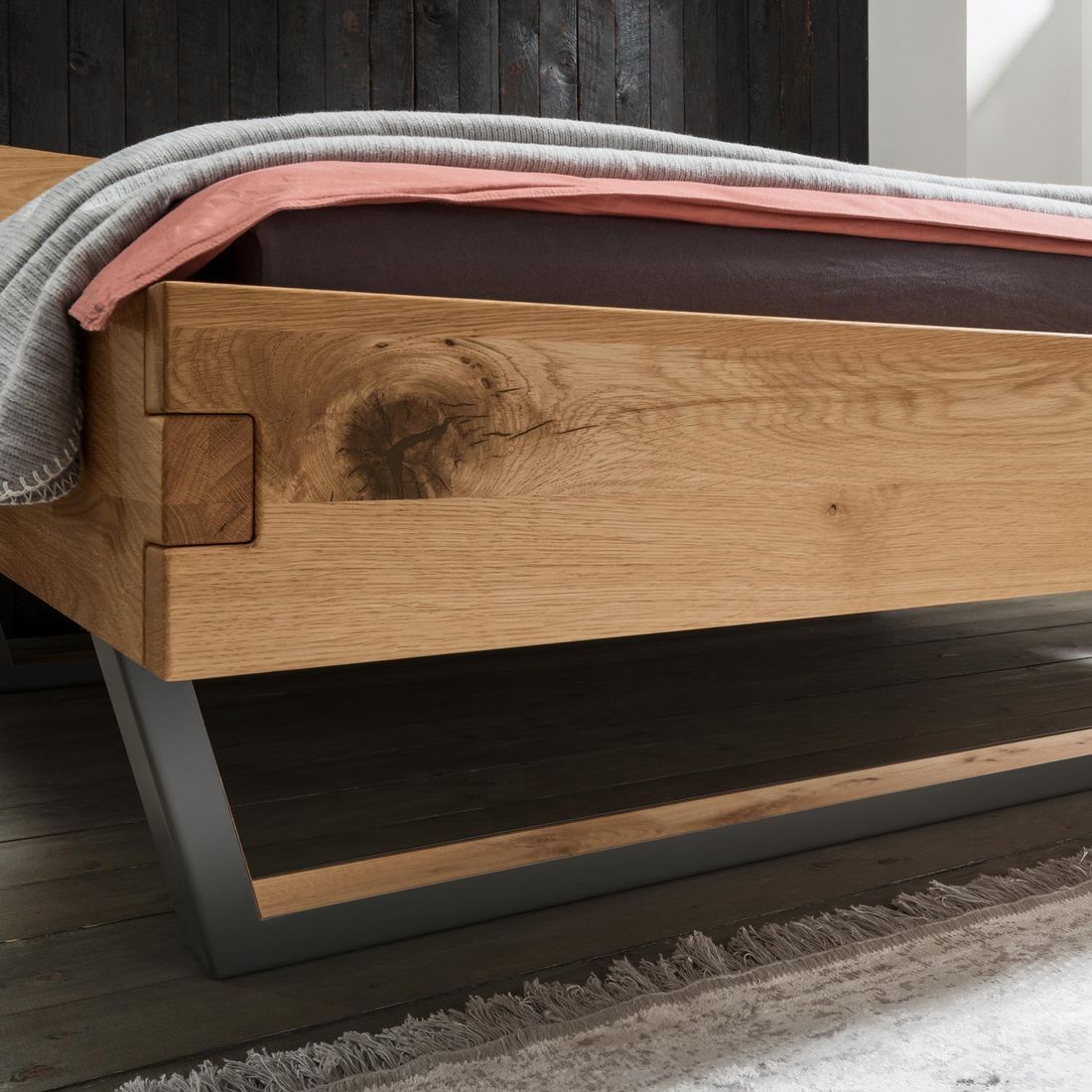 Bett Fillin Komfort Wildeiche Massivholz