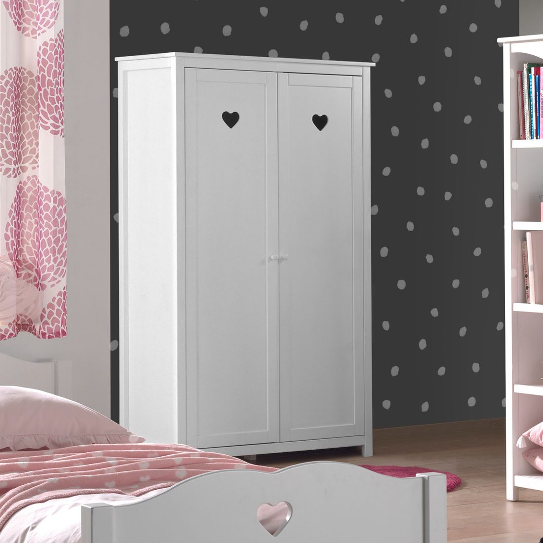 Drehtüren-Kleiderschrank Asami mit Innenausstattung H 191cm