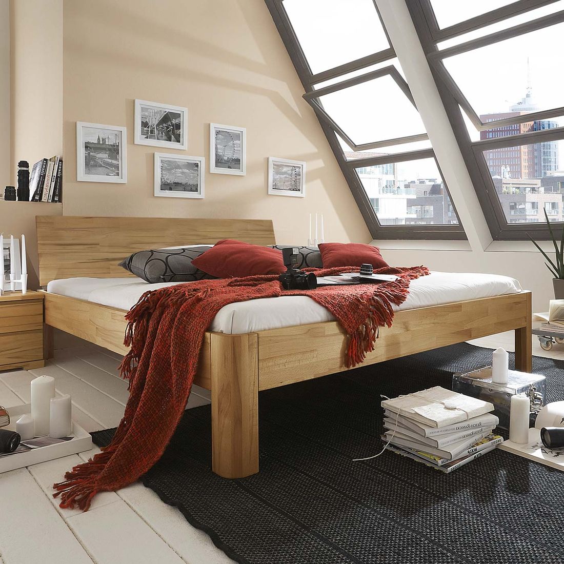 Bett Rodari Komfort Kernbuche Massivholz