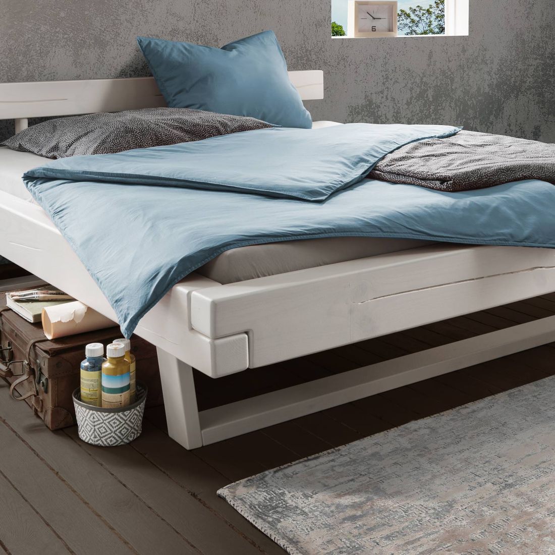 Balkenbett Tiaki Komfort Kiefer Massivholz