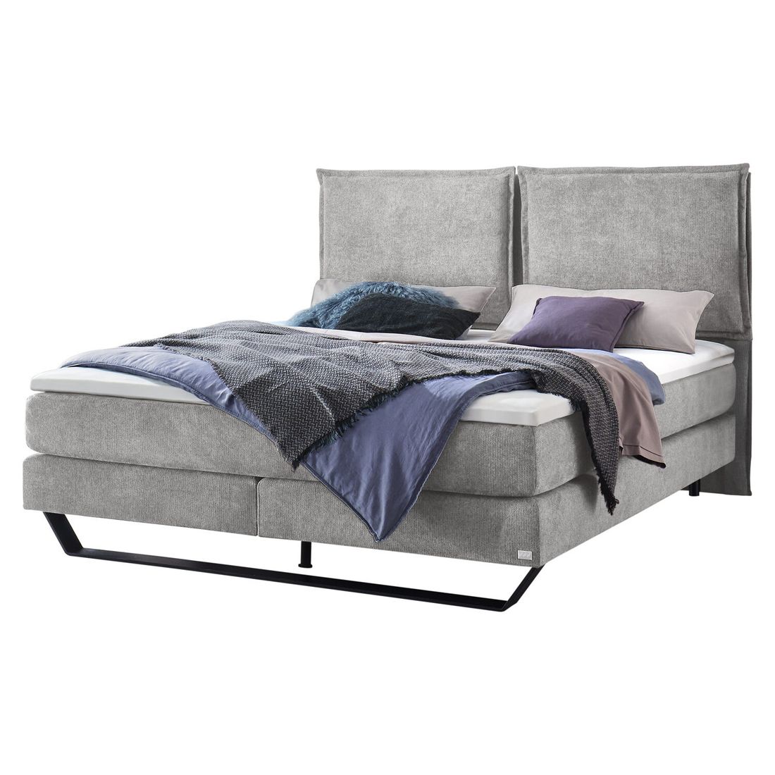 Boxspringbett Rimossa Velours-Strukturstoff