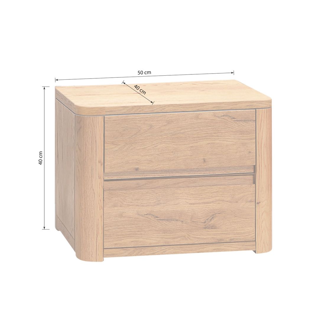 Nachttisch Dosima Wildeiche Massivholz H 40cm