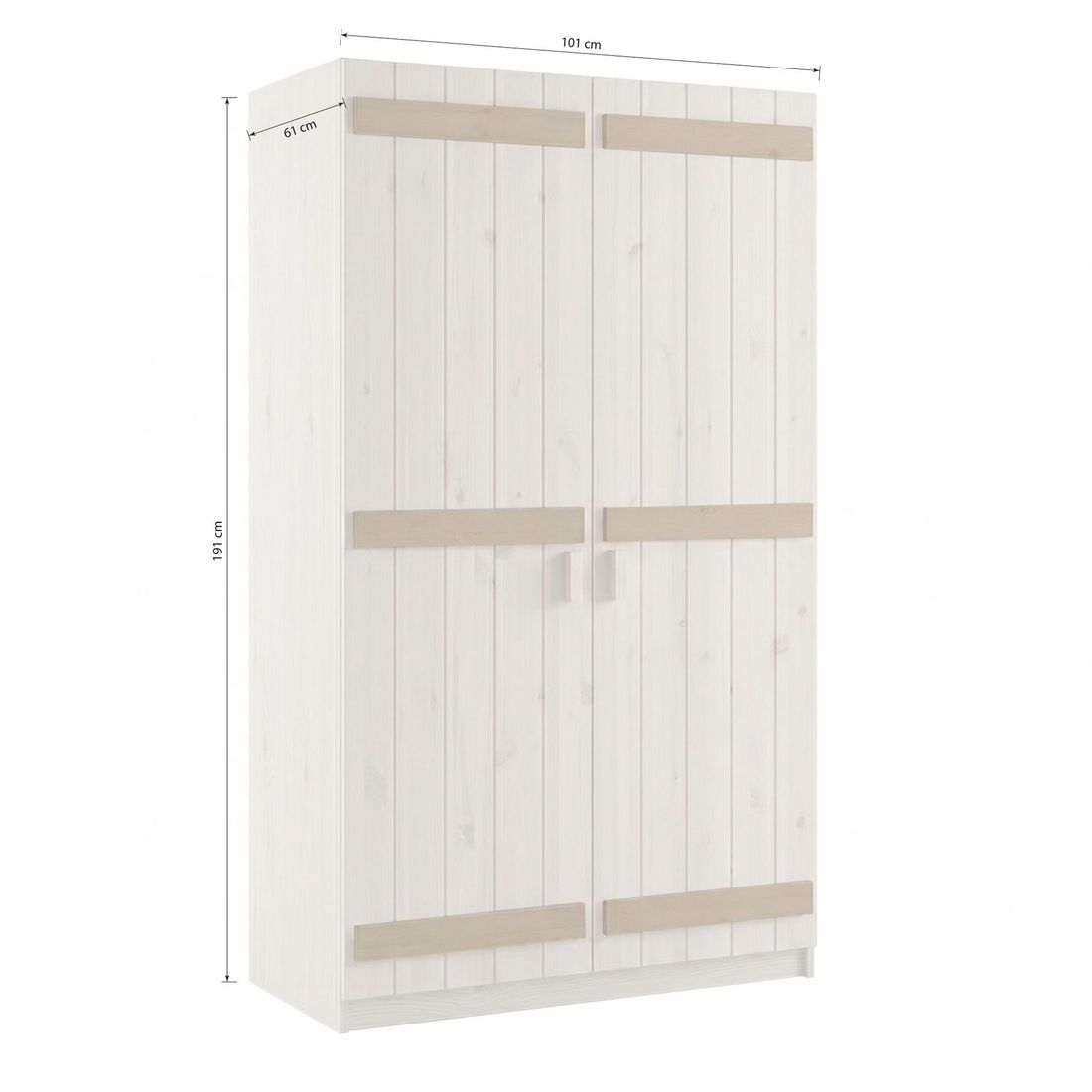Drehtüren-Kleiderschrank Kids Paradise Kiefer Massivholz