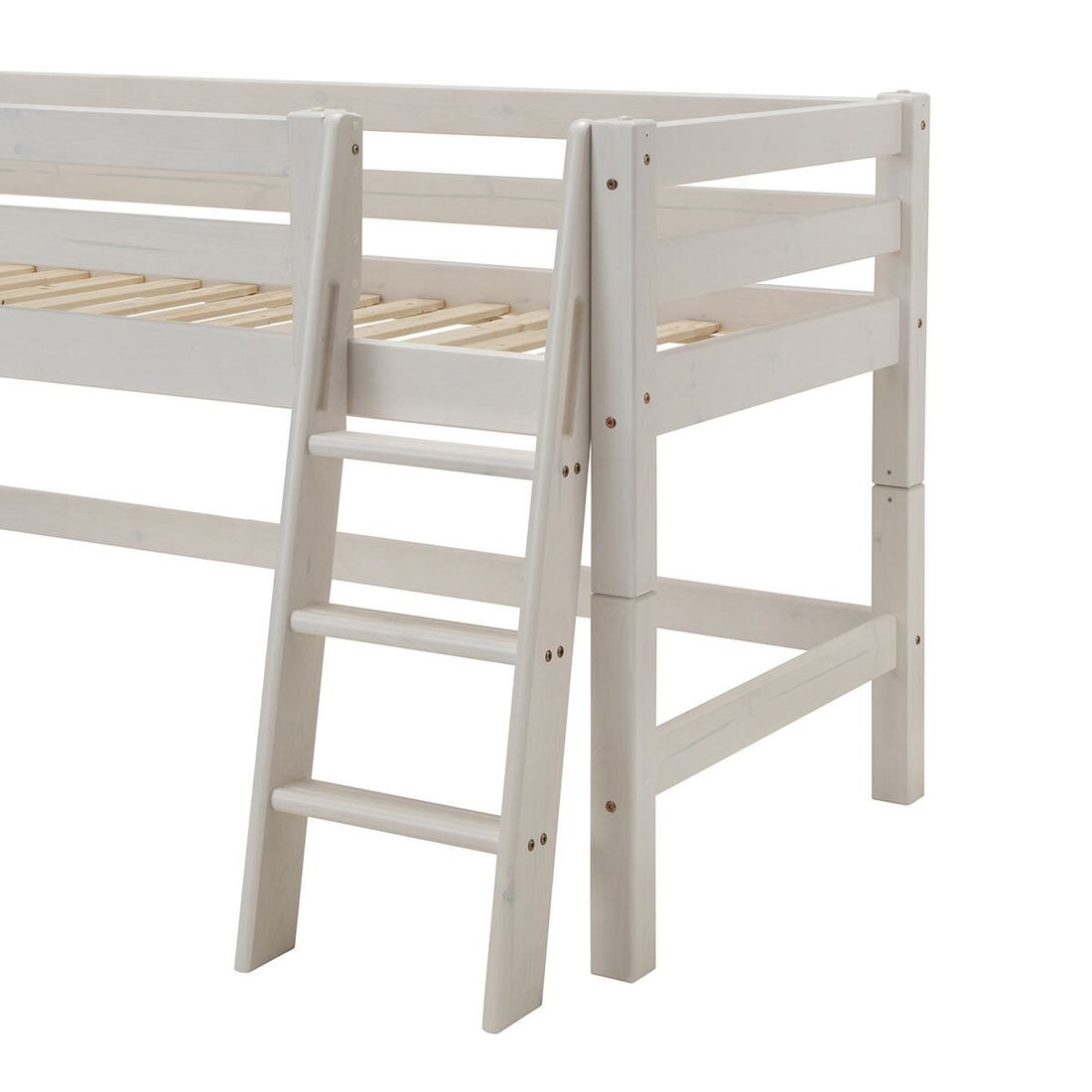 Mini-Hochbett Kids Paradise Kiefer Massivholz mit Lattenrost 90x200 cm