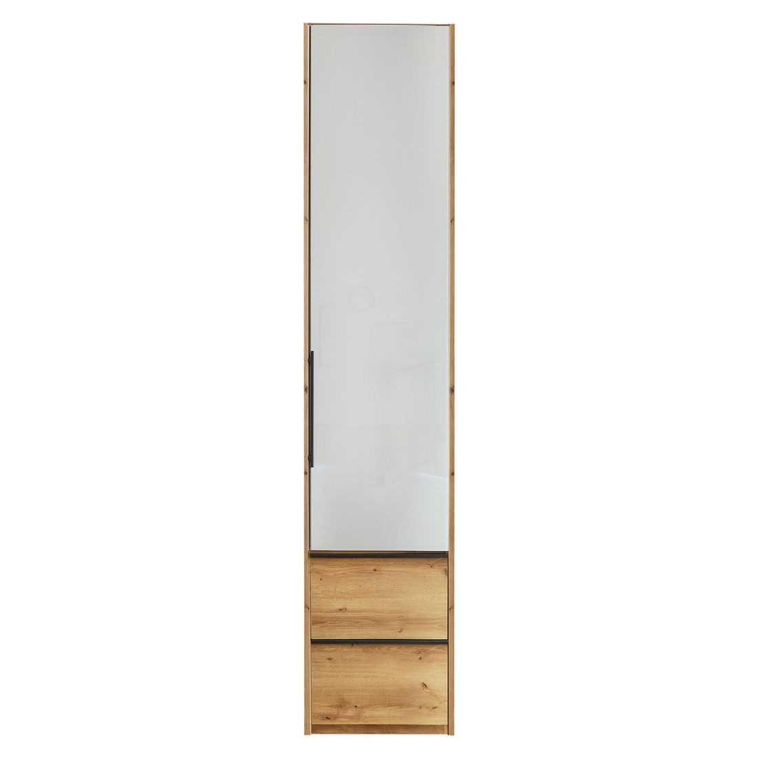 Interliving Drehtüren-Kleiderschrank 1205 Eiche Dekor mit Glasfront und Schubladen