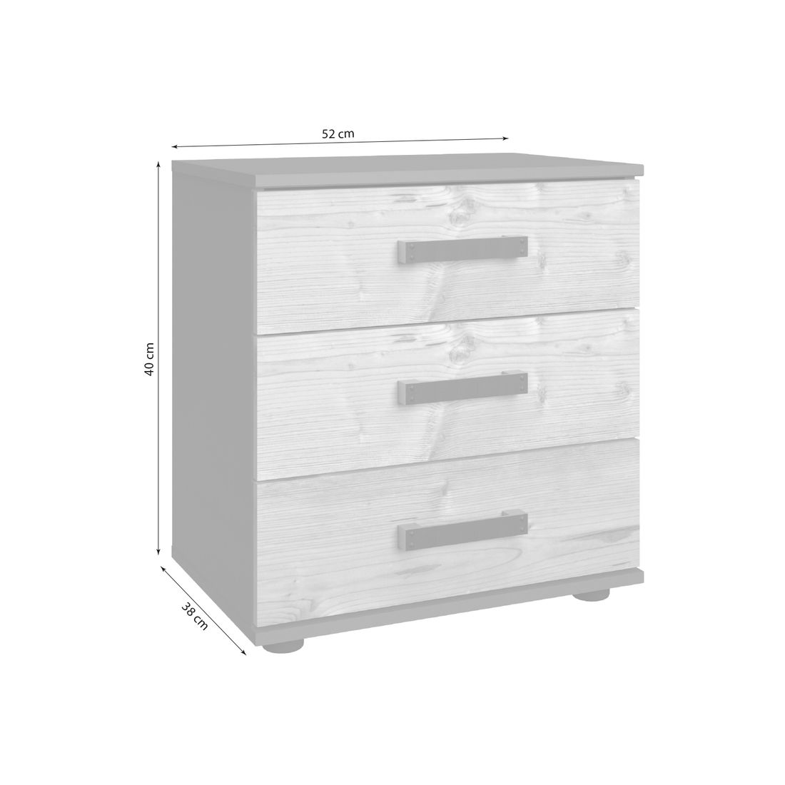 Nachttisch Viano Eiche Dekor H 58cm