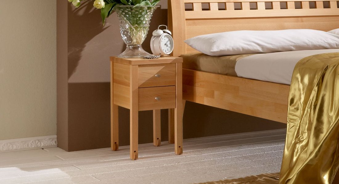 Nachttisch Aargau Kernbuche/Wildeiche Massivholz H 50cm