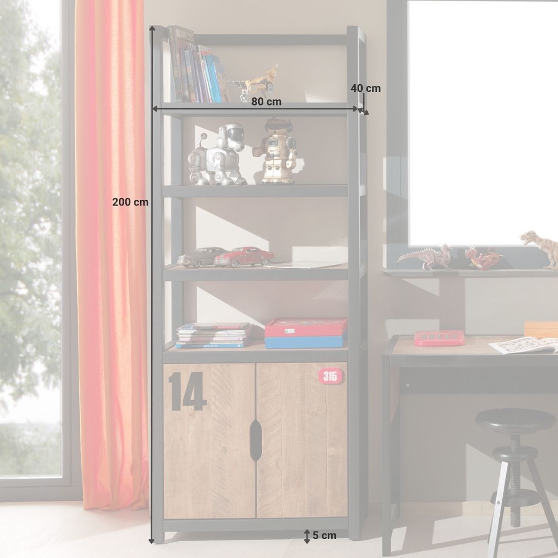 Standregal Beli Kiefer teilmassiv