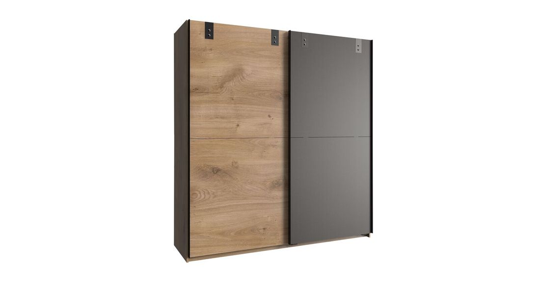Schwebetüren-Kleiderschrank Nolan Eiche Dekor H 198cm