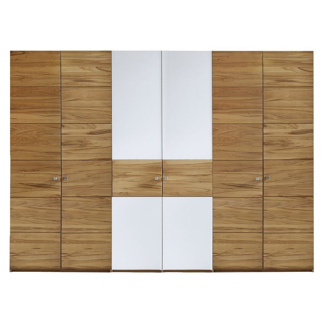 Drehtüren-Kleiderschrank Divari Kernbuche Massivholz mit Glasfront H 216cm