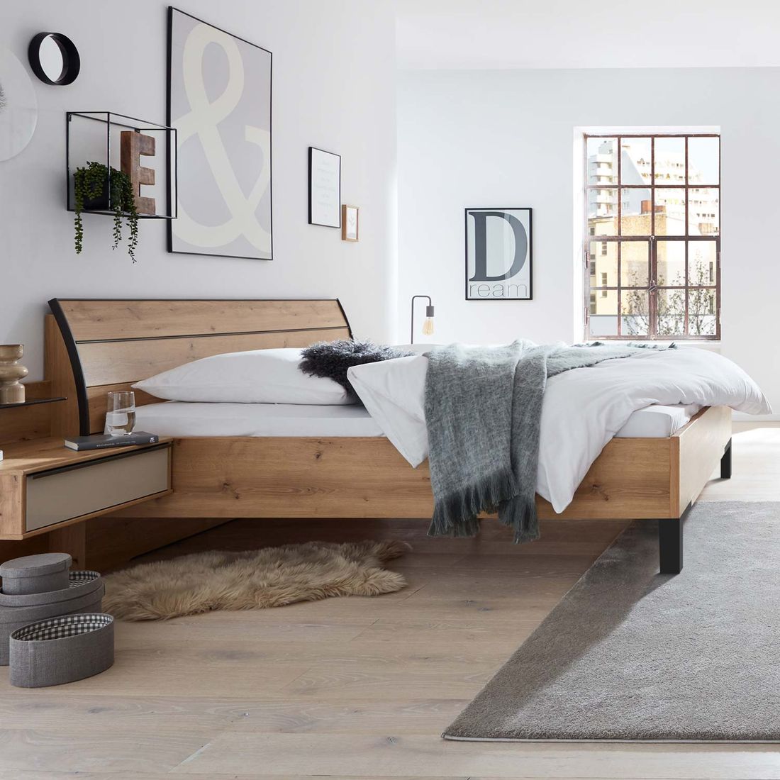 Interliving Bett 1205 Komfort Eiche Dekor